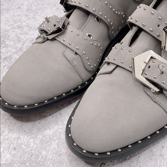 Givenchy Gray Elegant Studded Suede Ankle Boots 37 - Picture 6 of 14